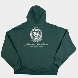 Cotton On Mens Modern‎ Traditions Box Fit Graphic Hoodie Pine Needle Green 2XL